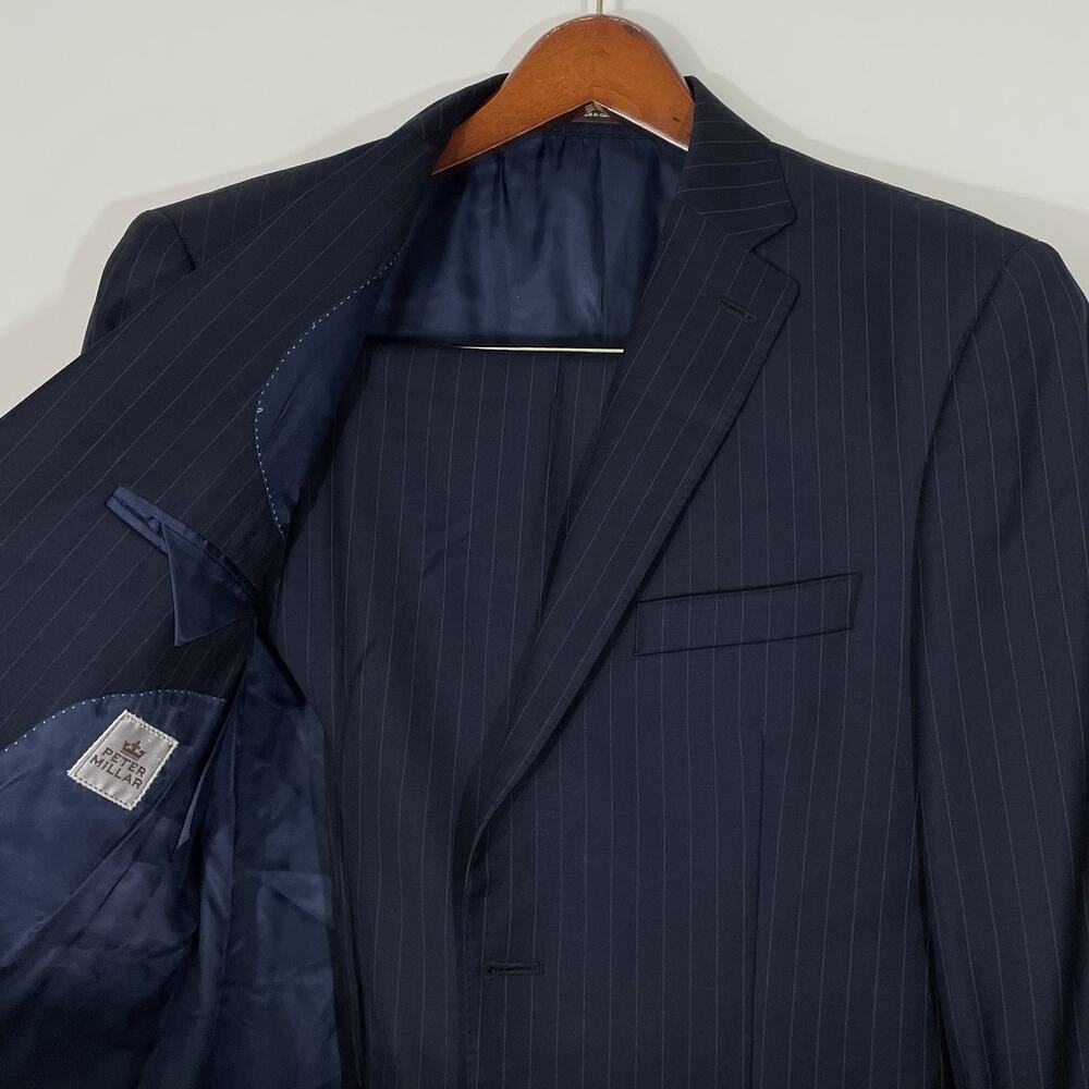 Peter Millar Midnight Navy Pin Stripe Suit 40R Pants 33 X 32